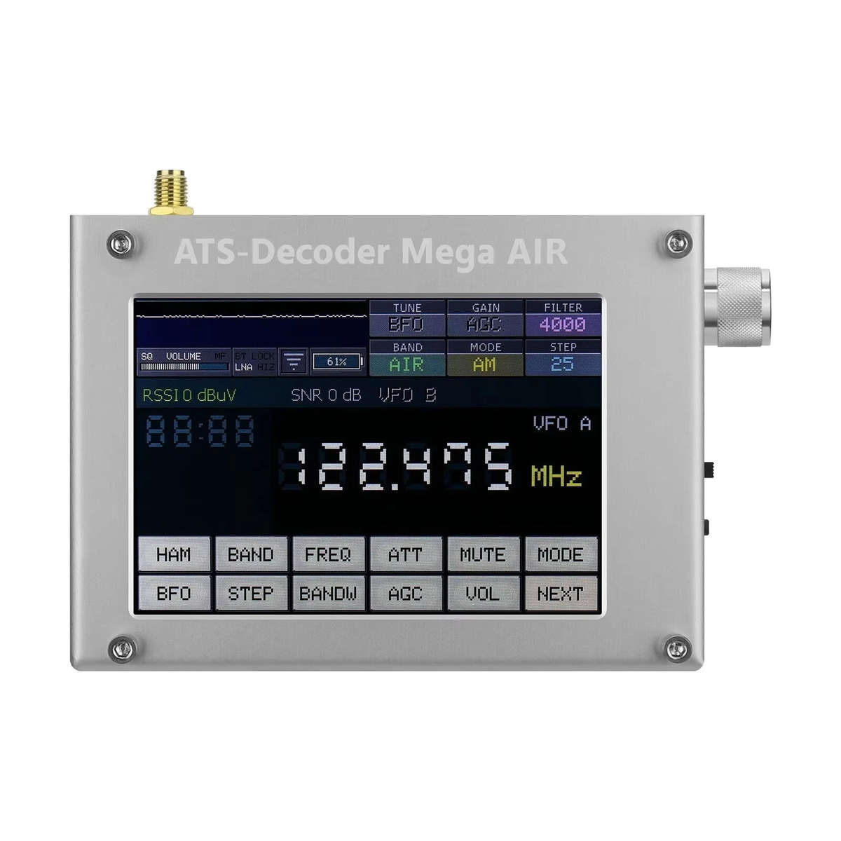 Silver - HamGeek ATS-Decoder Air V4.2x 4inch Si4735 Full Band Radio Receiver FM RD AM Bluetooth with