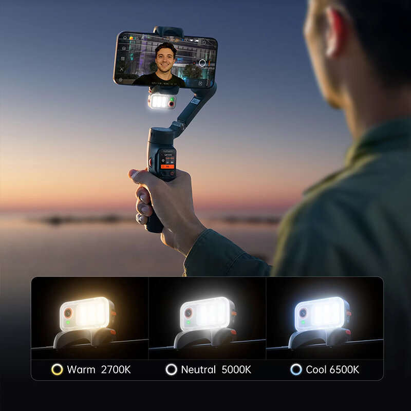 Black - Hohem iSteady V3 Ultra Gimbal Stabilizer for iPhone with AI Auto Tracking Detachable Touchsc