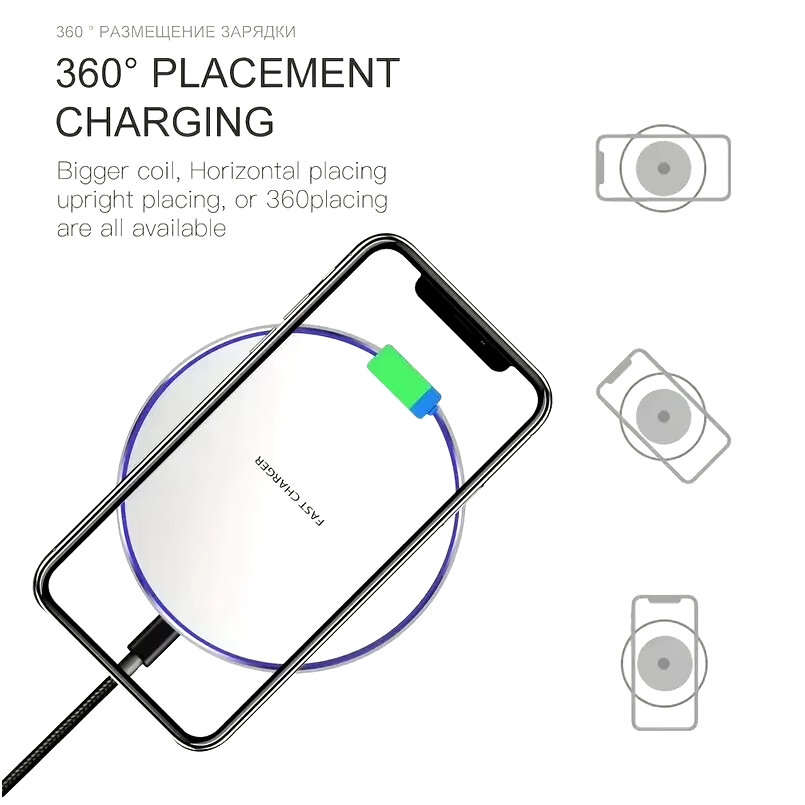 White - 30W Wireless Charger Fast Wireless Charging Pad for Smart Phones for iPhone 16 15 14 13 Pro