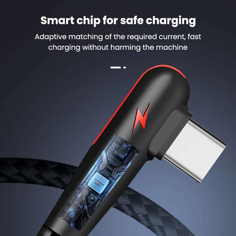 2M - 6A 120W USB-A to Type-C Cable Fast Charging Data Transmission Pure Copper Core Line 1M/2M Long