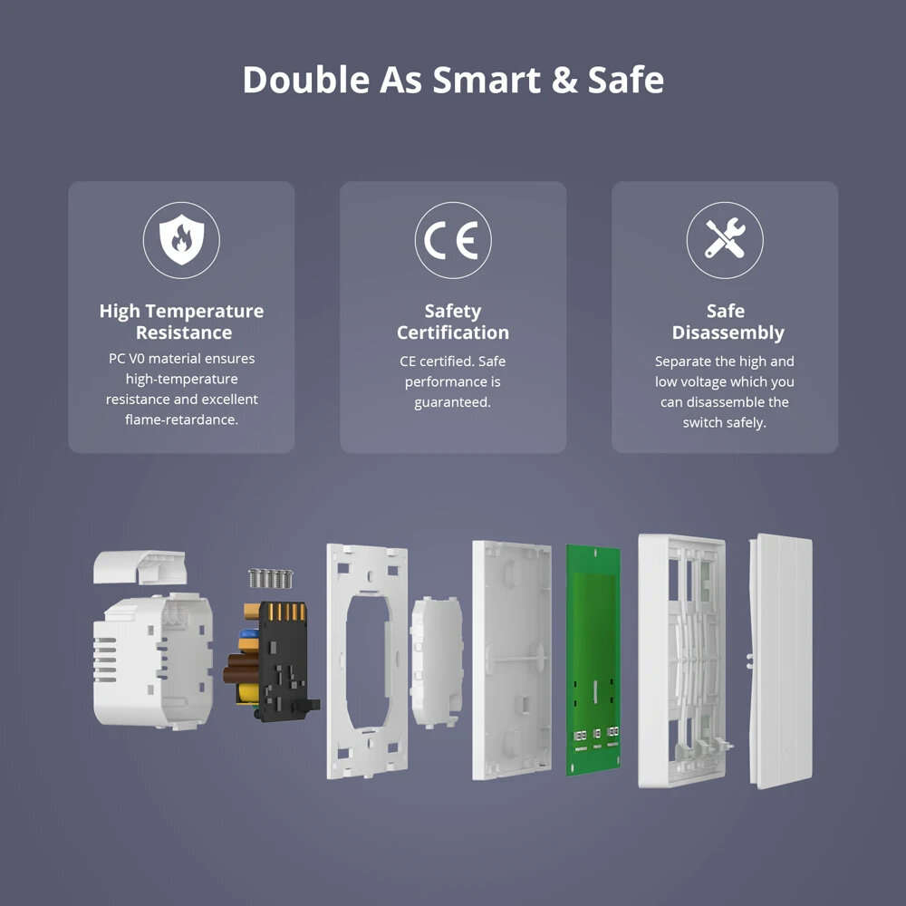 3 Gang - SONOFF M5 Matter Smart WiFi Wall Switch US Plug ESP32 Two-way eWeLink-Remote Schedule Setti