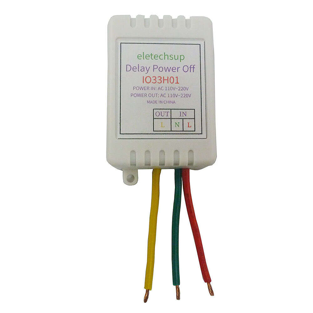 IO33H01 AC 110V 220V Power ON Delay OFF Relay Switch AC 7A Max 180Min Timer Adjustable Disconnect De