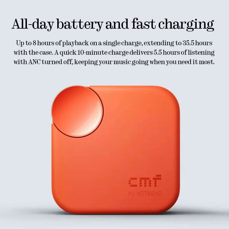 Black - CMF by NOTHING Buds 2a TWS Earbuds bluetooth 5.4 Earphone 42dB ANC 4HD Mics 12.4mm Driver 35