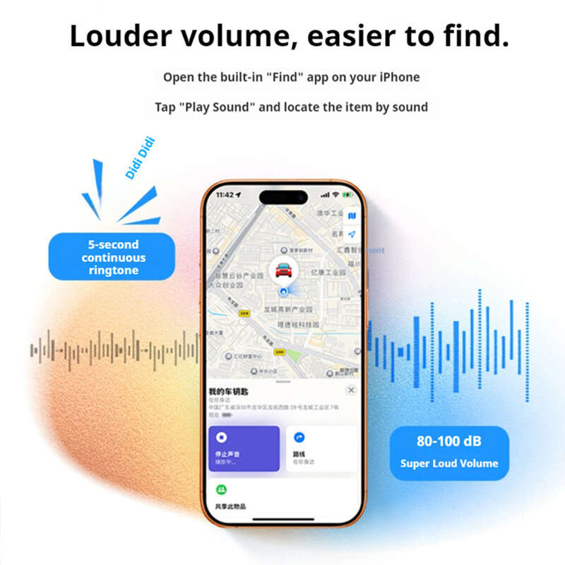 Black - UGREEN CM919 SmartTag Smart Anti-lost Device Apple Find My Certified USB-C Charging 365 Days