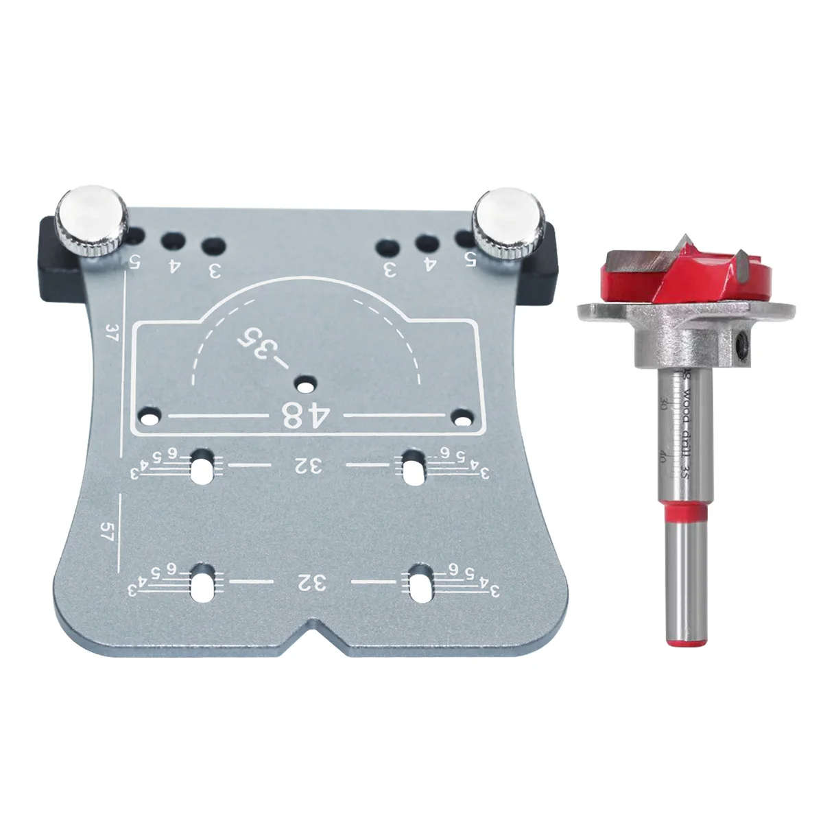 #D - 35mm Woodworking Hinge Hole Opener Punch Tool with Punch Locator and Limiting Frame Premium Alu