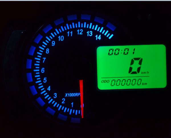 12V 15000Rpm Motorcycle Speedometer Odometer Adjustable Waterproof Lcd Digital