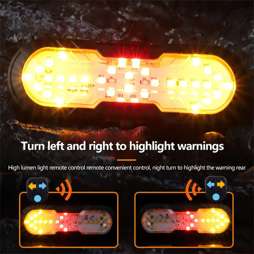Black - BIKIGHT 2 in 1 Wireless Remote Warning Turn Bike Taillight 5 Iighting Modes 70dB Loud Bell 1