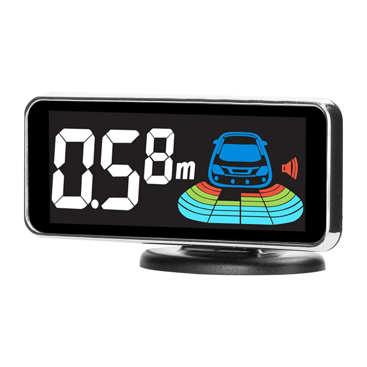 Black - Front & Rear Car Reversing Radar System Lcd Display Parking Sensor With 8 Head Probe Distanc