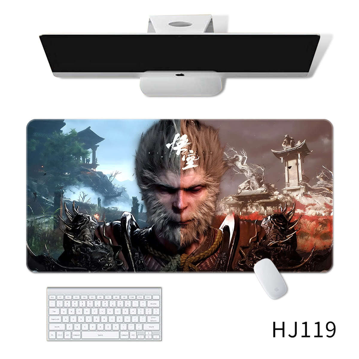 #HJ116 - [Black Myth:WuKong] Large Gaming Mouse Keyboard Pad PC Game SunWukong XXL Mousepad Computer
