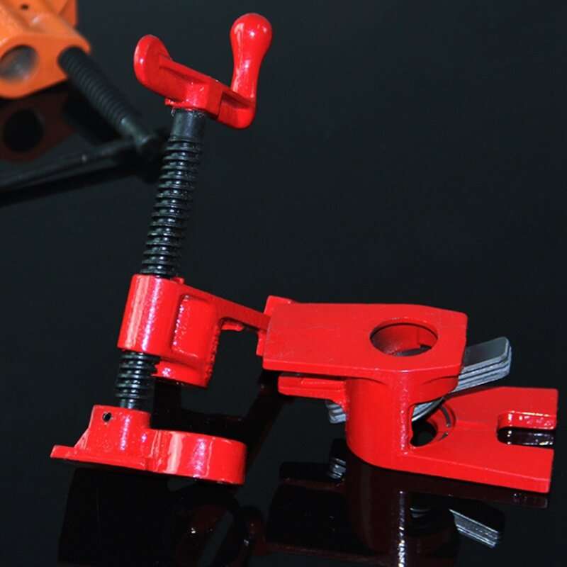 1/2 - Heavy-Duty 1/2" 3/4" Wood Gluing Pipe Clamp Cast Iron Pipe Clamp with Protective Cap for Metal