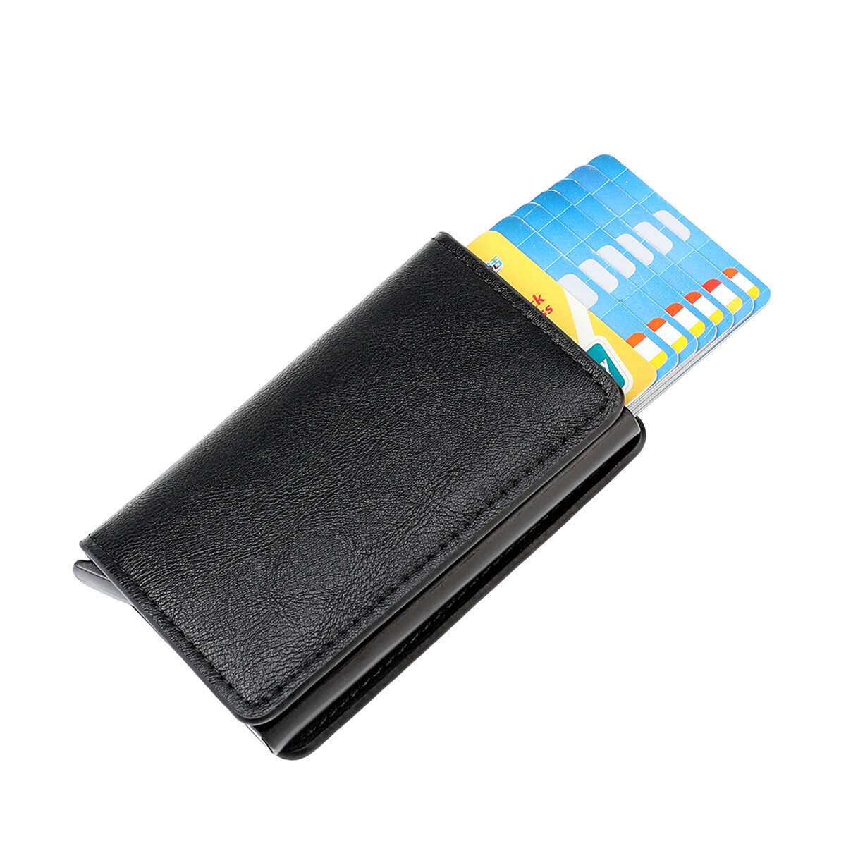 Coffee - ID Credit Card Holder Wallet Mens RFID Blocking Protected Card Holder Case Slim PU Leather