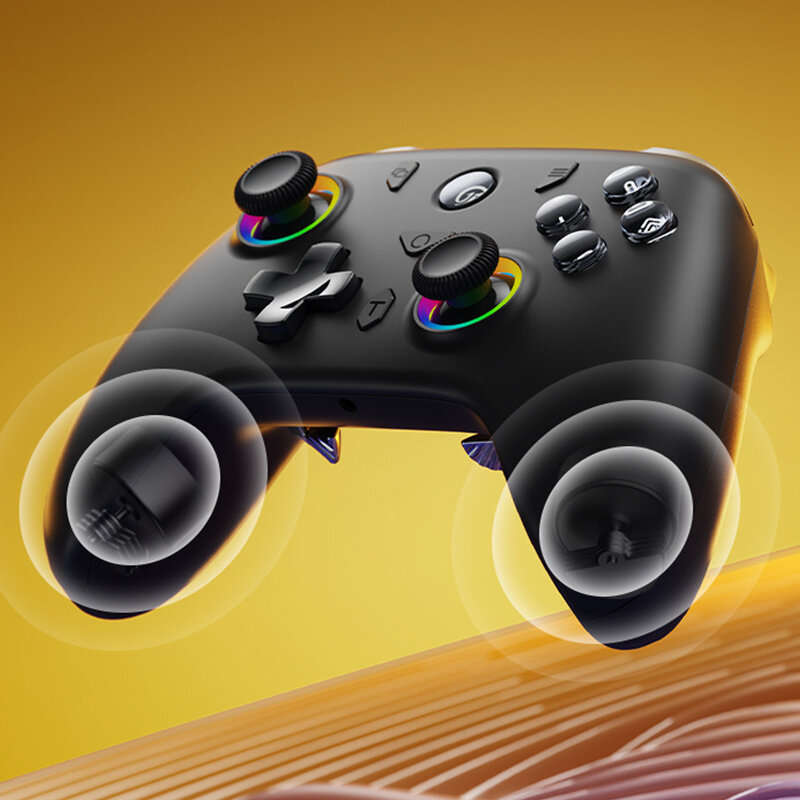Black - Jemdo Xuanwu Hall Effect Joystick Game Controller with Dual Hall Joysticks 1000Hz Polling Ra