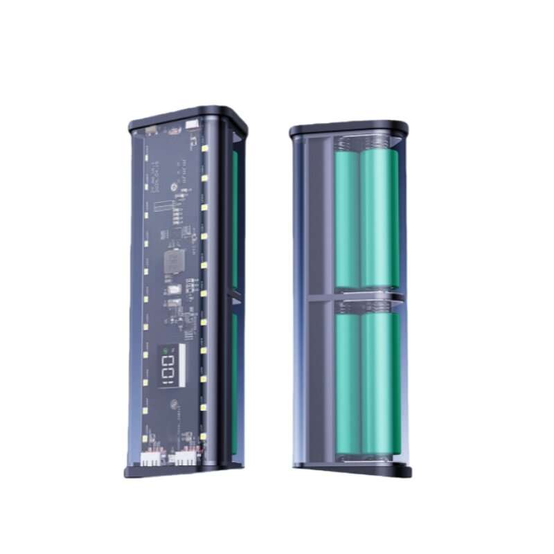 Purple - 22.5W Power Bank Case 6x18650 Battery Fast Charging LED Digital Display Multi-Device Portab