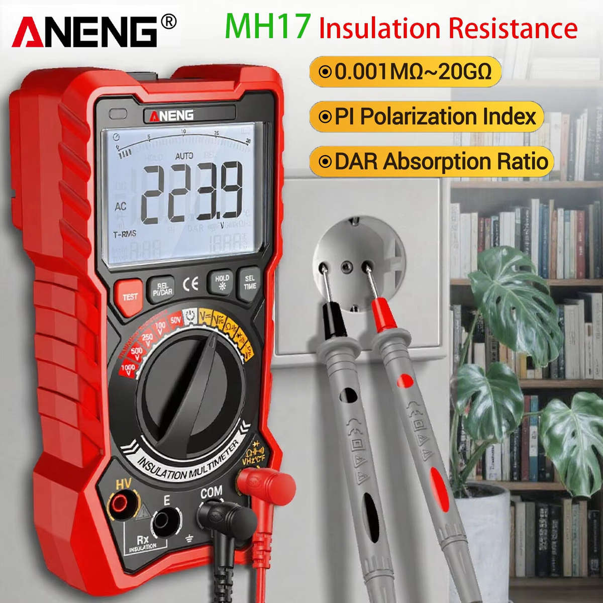 Basic Version - ANENG MH17 Insulation Multimeter True RMS 19999 Count Megohmmeter AC DC Voltage Test