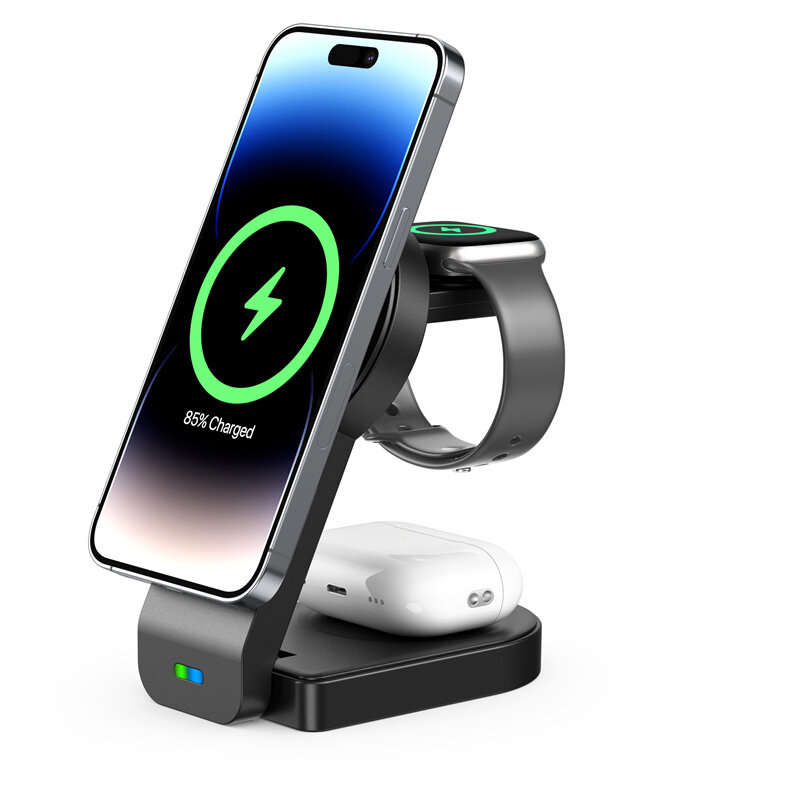 Black - B-23 15W 10W 7.5W 5W Wireless Charger Fast Wireless Charging Stand for Qi-enabled Smart Phon