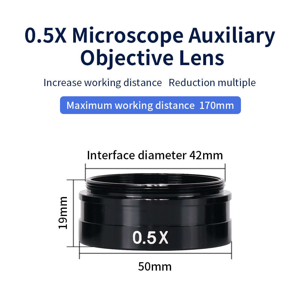 0.3X - HAYEAR Versatile 0.3X 0.5X 2X Barlow Lens Set for C-MOUNT Industrial Microscope 42mm Mounting