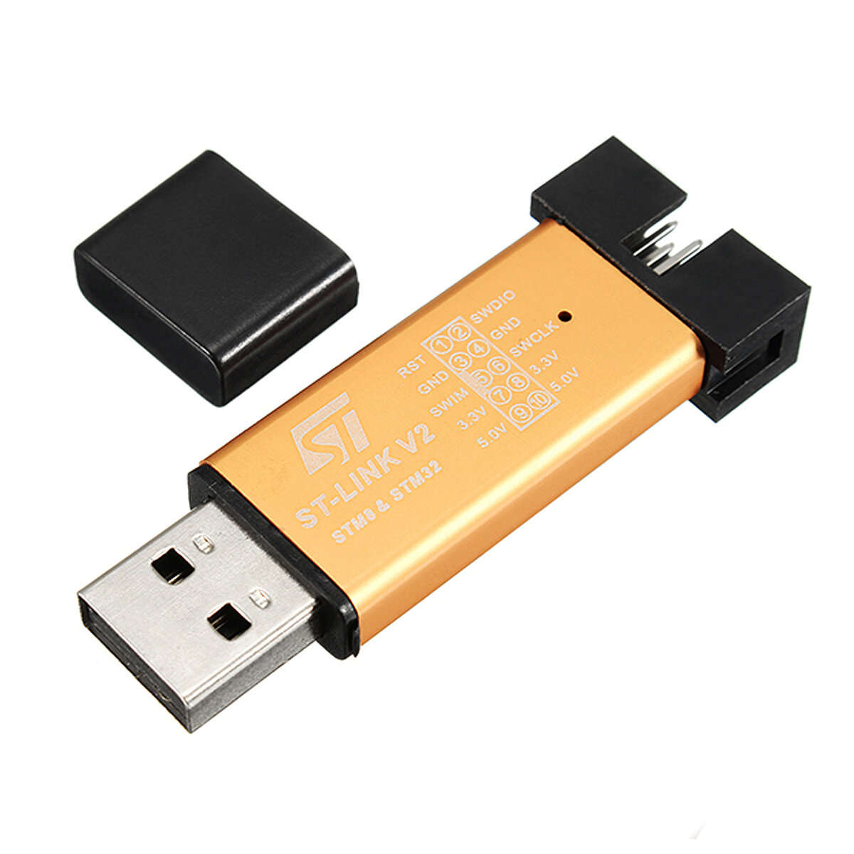 Geekcreit 3.3V 5V XTW ST-LINK V2 STM8 / STM32 Simulator Programmer Downloader Debugger 500MA Fuse Sh