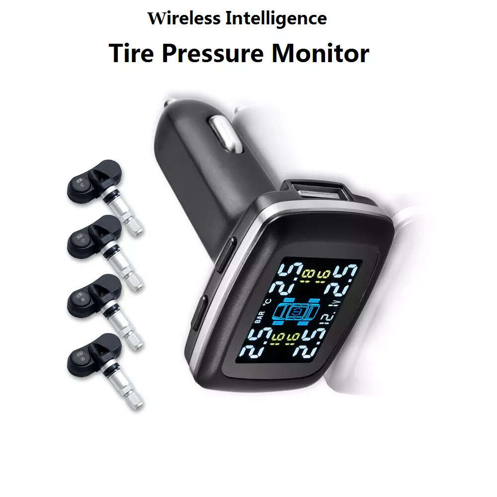 1 - Tire Pressure Monitoring System TPMS Display Wireless Four-Wheel Independent Display Tire Pressu