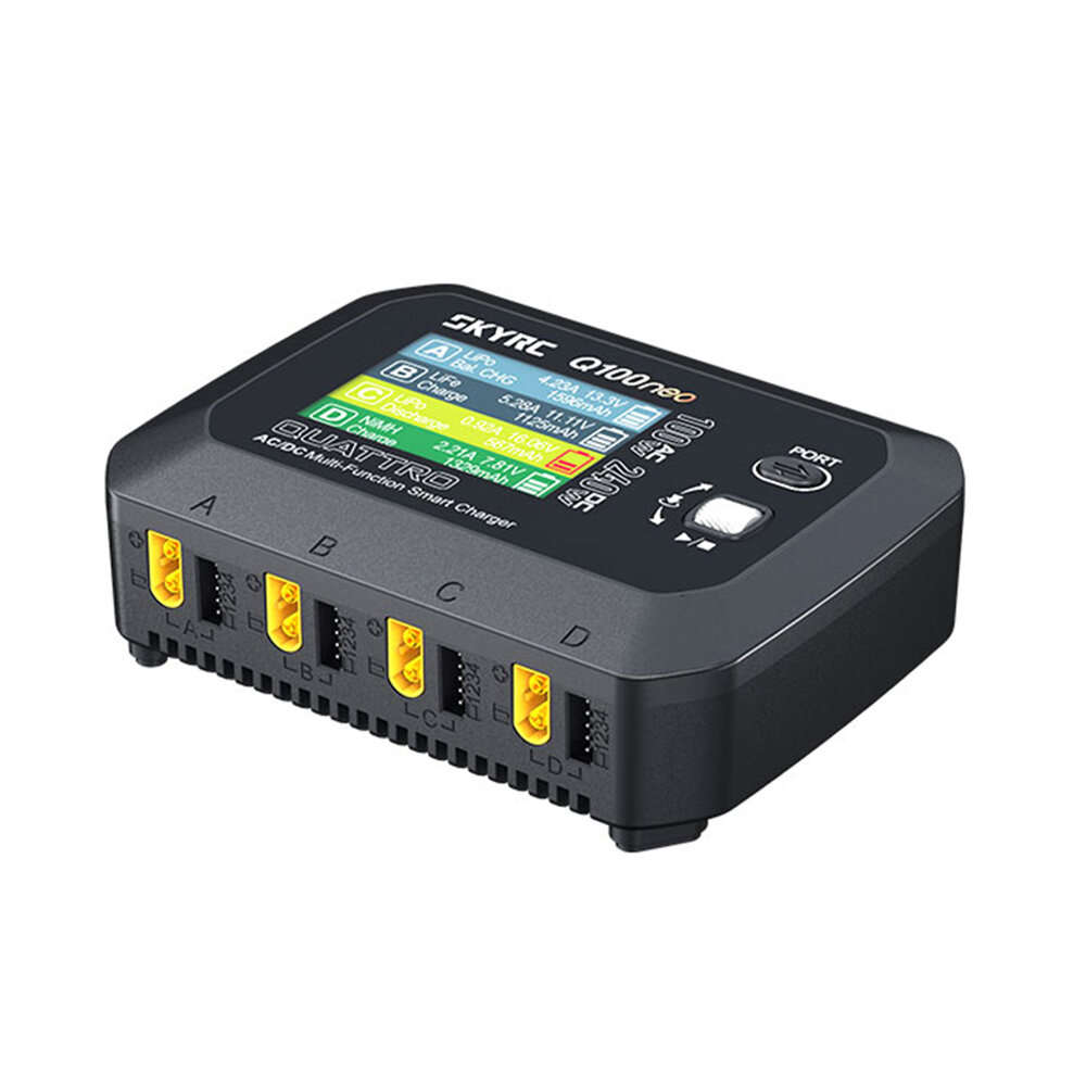 US Plug - SKYRC Q100neo Quad Output AC/DC AC 100W DC 240W 2.8 inch Screen Multi-Function Smart Balan