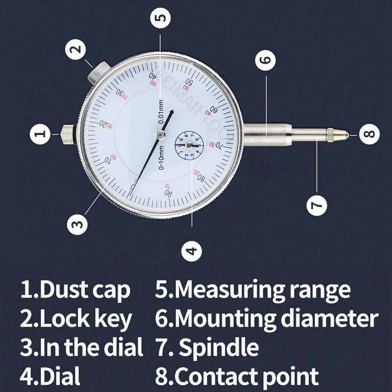 0-10mm/30mm/0.8mm Dial Indicator Magnetic Holder Dial Gauge Magnetic Stand Base Micrometer Measuring