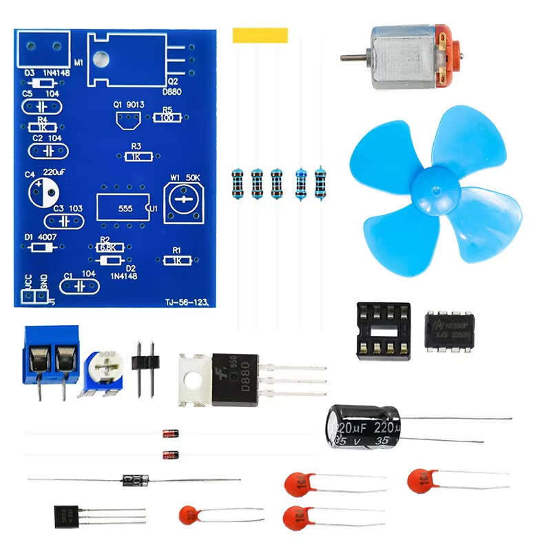 DIY Kit - NE555 DC 4.5V DIY Electronic Fan Module PWM Speed Control Motor Speed Controller Electroni