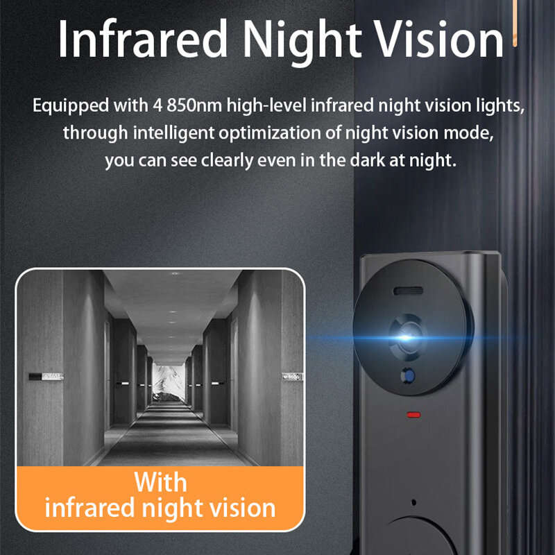 M17S Video Doorbell 4.3" Screen Infrared Night Vision Two-Way Audio 256GB Support Wireless Home Secu