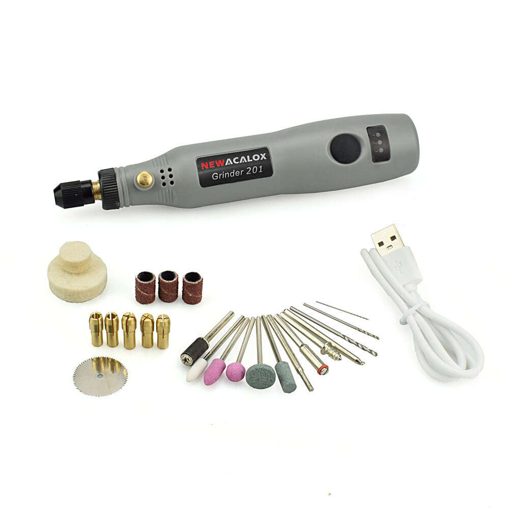 Gray-Standard Model - USB Charging 10W Grinding Machine Mini Wireless Variable Speed Rotary Tools Ki