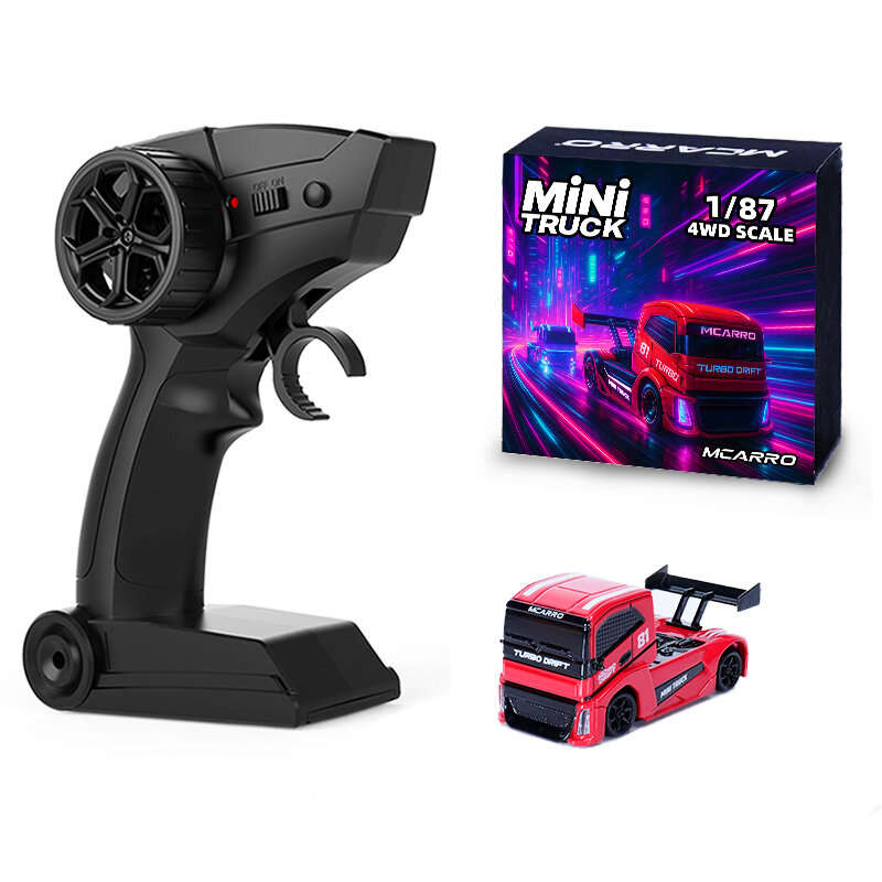Red - MCARRO MC081 1:87 Mini RC Car Support App Remote Controlled LED Light Vehicle Desktop Toys Mod