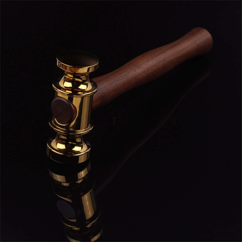 l - Brass Hammers Solid Mirror Polished Commencement Starting Hammer Wooden Handle Leather Craft Wor