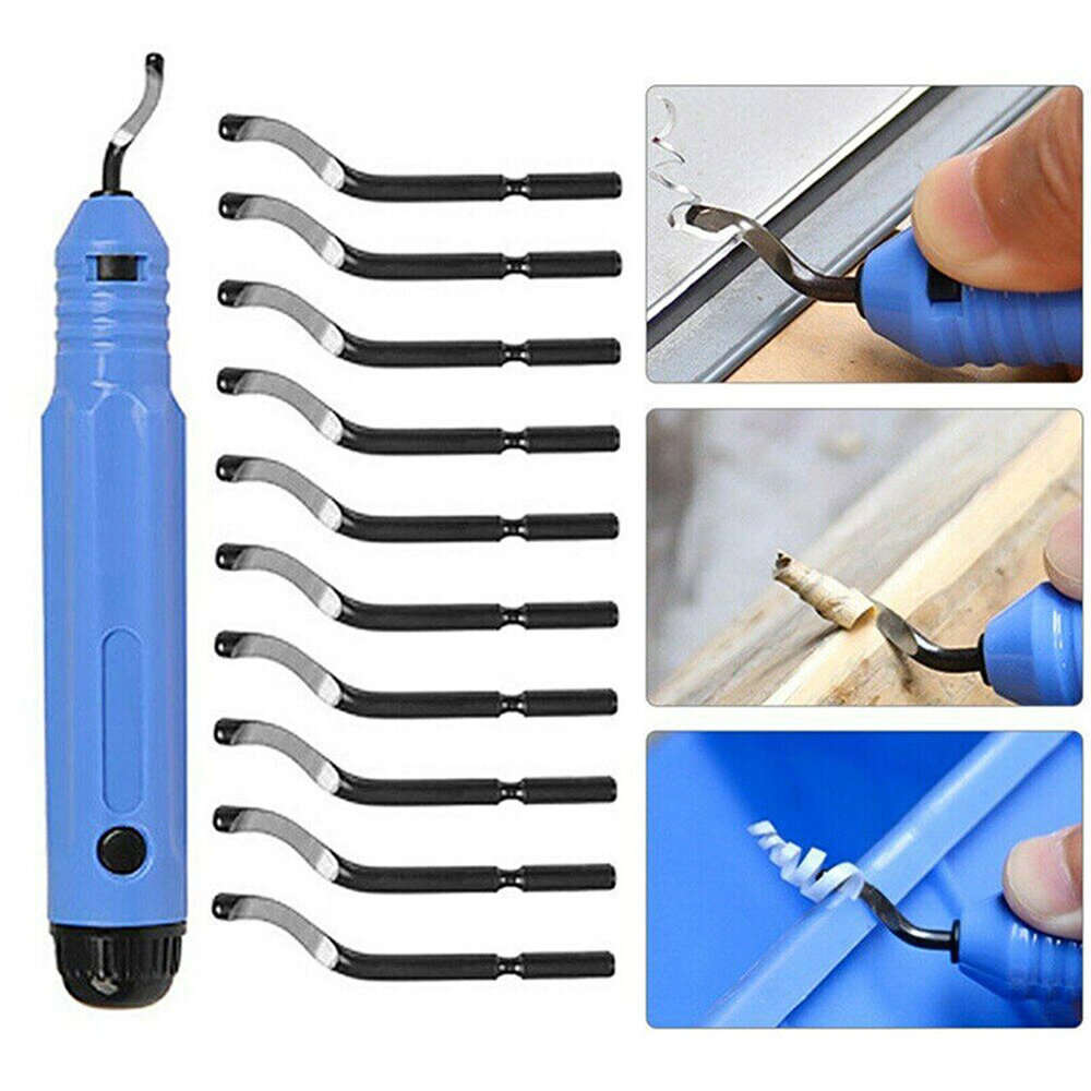 Deburring Tool Kit with 10 Extra Blades and 1 Handle Alloy Burr Removal Tool Multifunctional Burr Ed