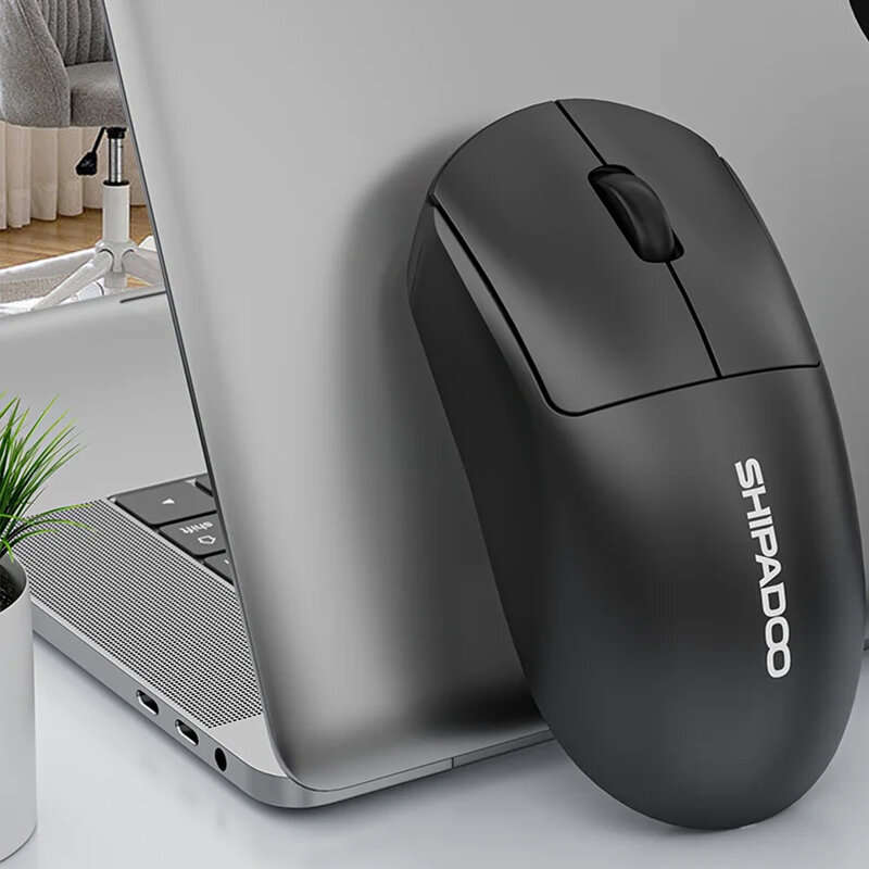 Black - SHIPADOO W200 2.4G Wireless Mouse 1000DPI Ergonomics Laptop Tablet Desktop Gamer Mice Plug a