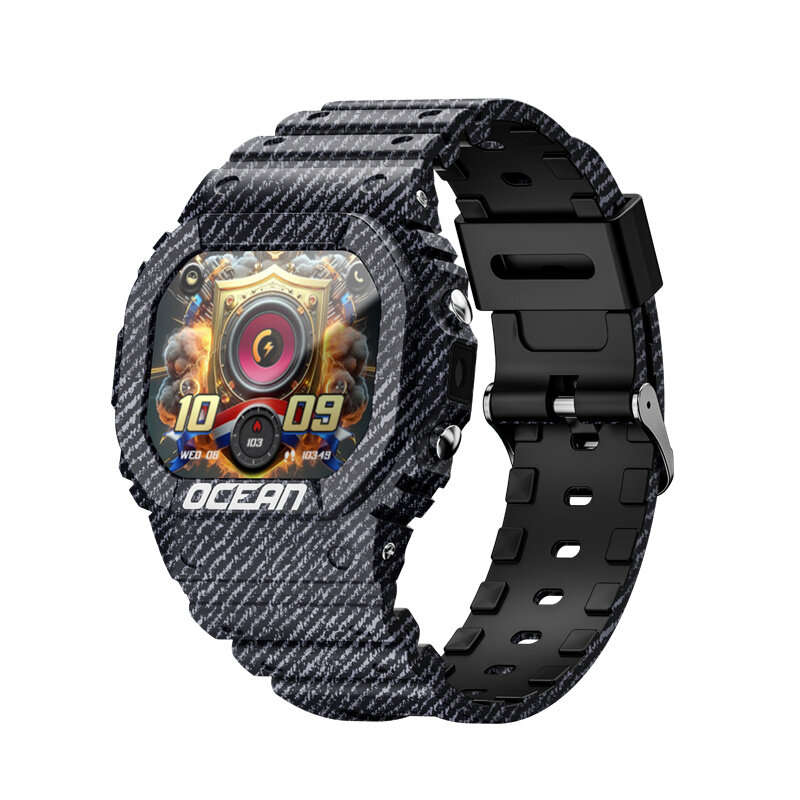 Blue - LOKMAT OCEAN 1.75-inch HD Screen Built-in LED Flashlight Compass AI Voice Assistant 30M Water