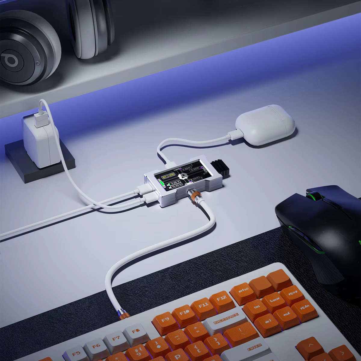 Black - HMHUB 2.4G WIFI Gaming Hub USB 2.0 High-Speed 8K Return Rate Multi-Channels MTT Anti-Reverse