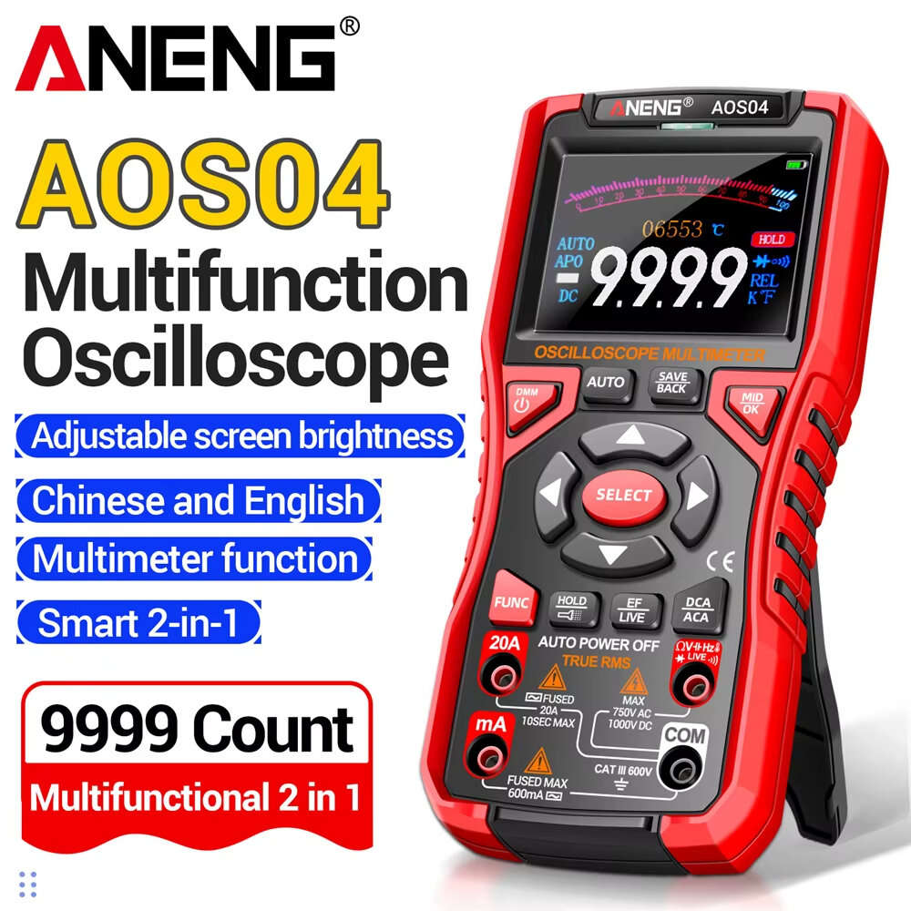 Basic version - ANENG AOS04 Pro Digital Oscilloscope Smart Multimeter 50MS/s Sampling Rate 10MHz Ban