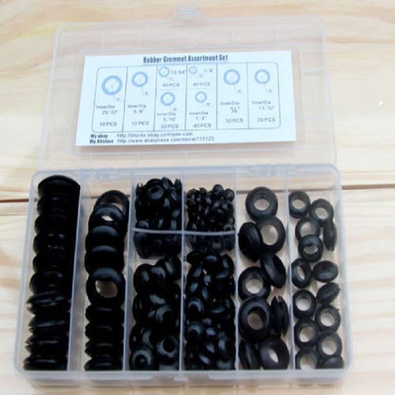 200Pcs Boxed Rubber Wire Ring Harness Grommets Seal Gasket Ring