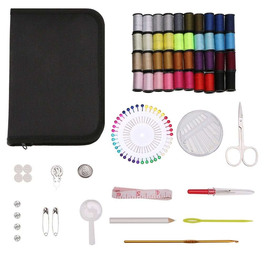128 Pcs/set DIY Knitting Sewing Bag Set Portable Travel Sewing Tool Needle Thread Stitching Embroide