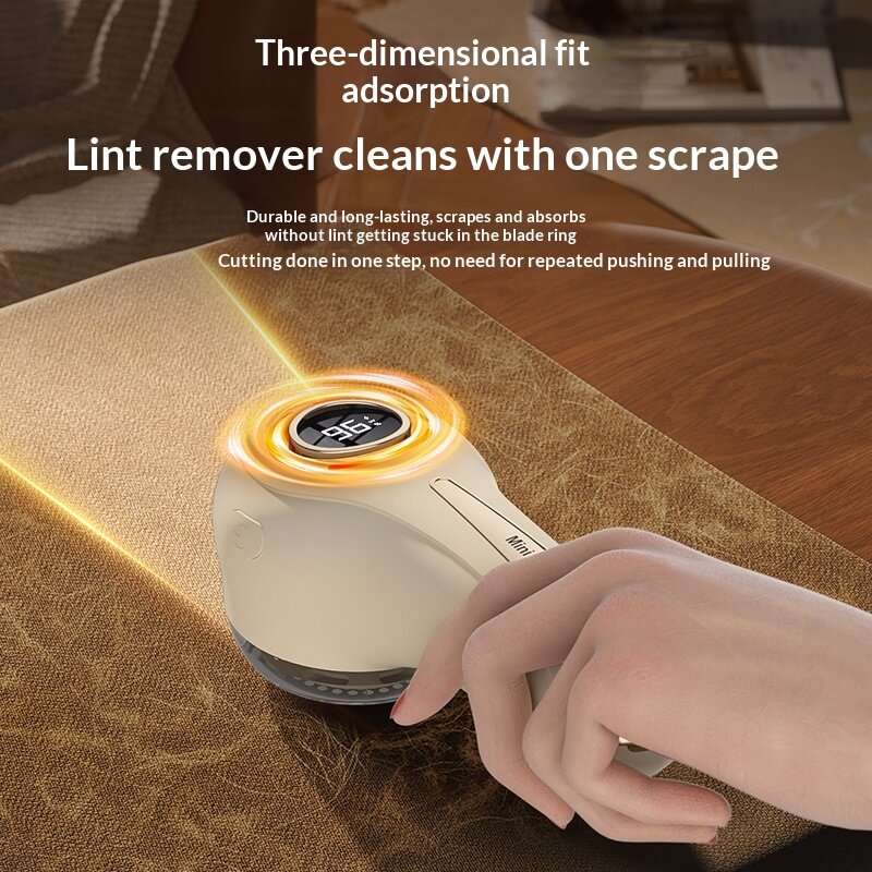 Purple - Tevorex Electric Fabric Shaver Lint Remover with UV Sterilization LED Display 6-Blade Cloth