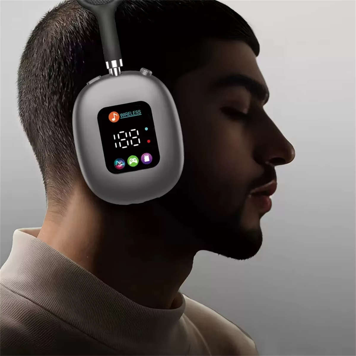 Gold - AKZ MAX600 Wireless Headset Bluetooth Headphones HiFi Bass Driver 3D Stereo Low Latancy Digit