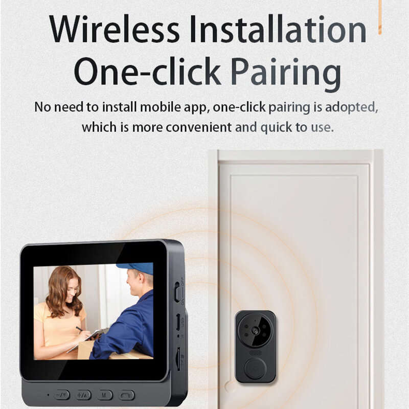 M17S Video Doorbell 4.3" Screen Infrared Night Vision Two-Way Audio 256GB Support Wireless Home Secu