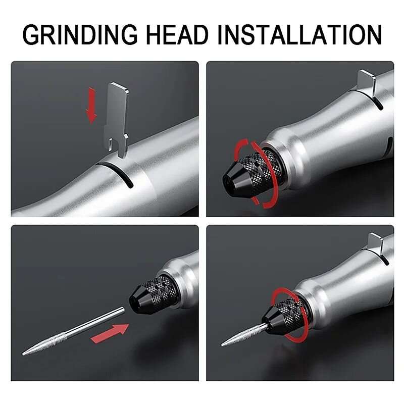 Without Battery - 40W Mini Rechargeable Electric Grinder No-load Speed 18000r/min Variable Speed Rot