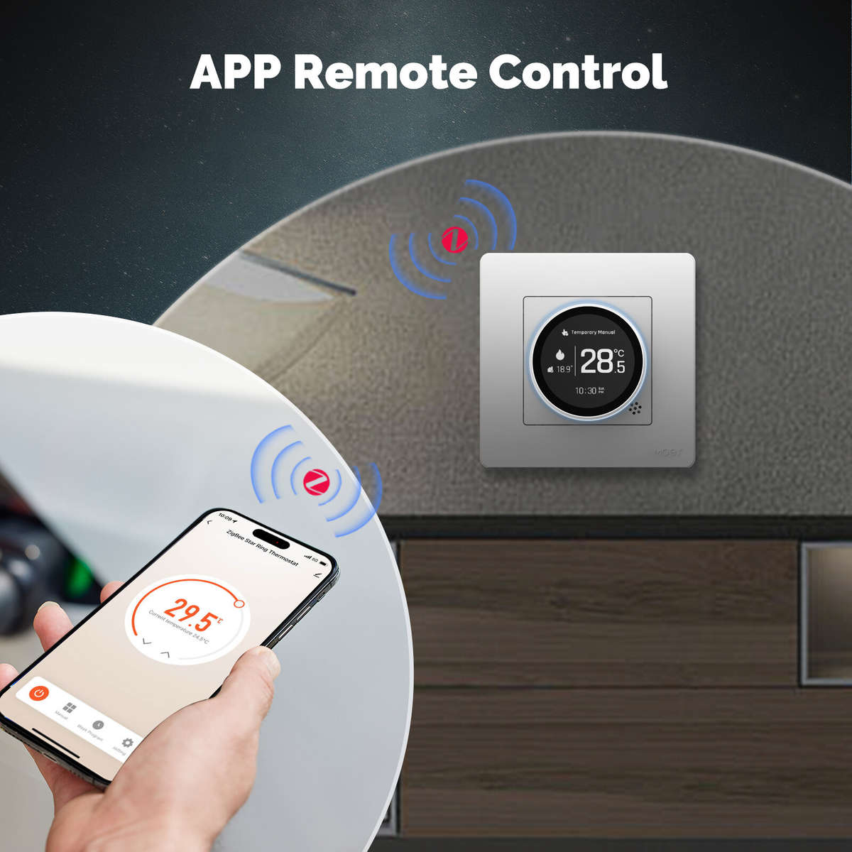 Water Heating - Moes Tuya Zigbee3.0 Smart Knob Thermostat with LED Digital Display Water Heating/Ele