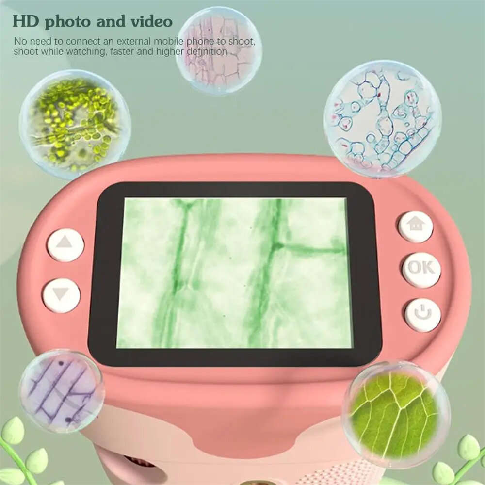 Pink - Handheld Portable Digital Microscope with Tripod 1000X Magnification HD Digital Microscope wi