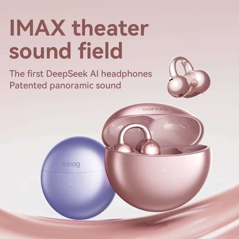 Blue - SANAG S6S Pro Deepseek AI Earclips bluetooth Earphone Spatial Sound AI Call Noise Reduction 4