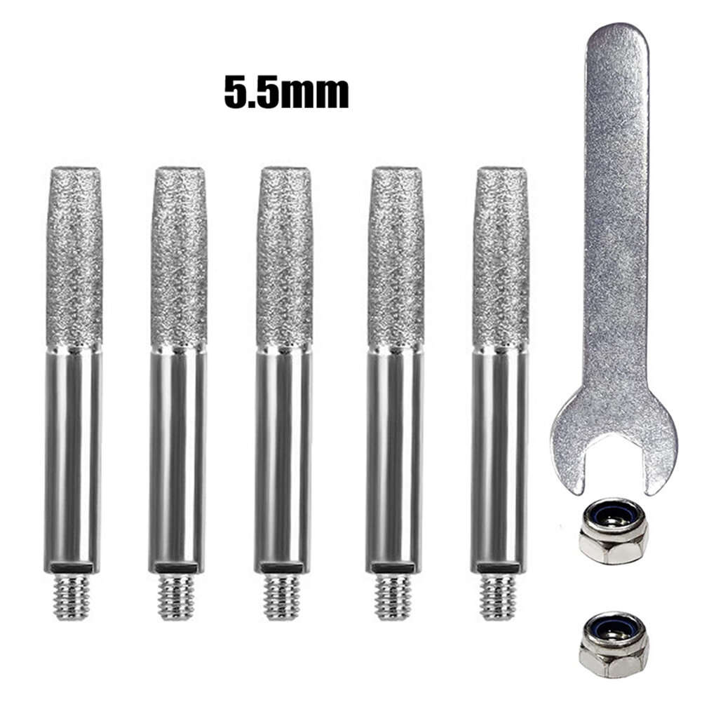 Chainsaw Sharpener Parts Diamond Coated Grinding Head Cylindrical Burr 4 5 6mm For Portable Hand Cha