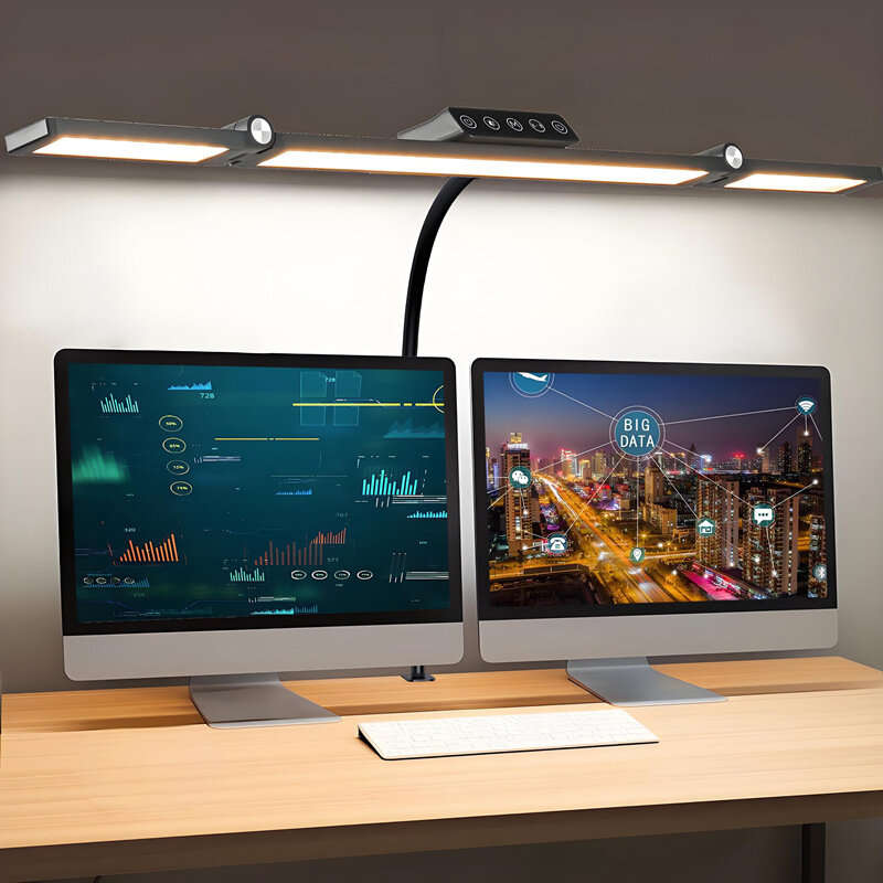 EU Plug - 24W LED Foldable Desk Lamp Adjustable Brightness & Color Temperature With Flexible Goosene