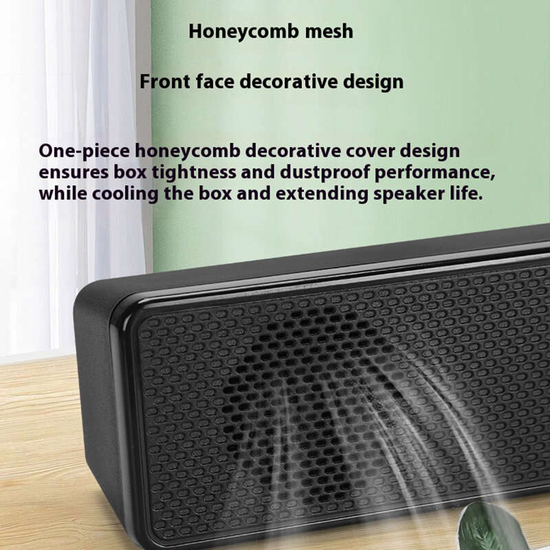 Black - E3511 Wired bluetooth Speaker Desktop Computer Soundbar Dual 52mm Speakers Independent Volum