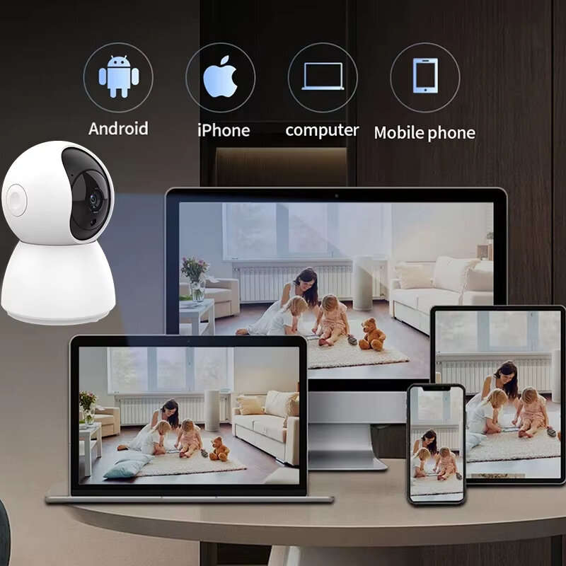 White - 2MP WiFi IOT Camera Smart Home Security Burglar Alarm System Wireless PTZ IR Night Vision Mo