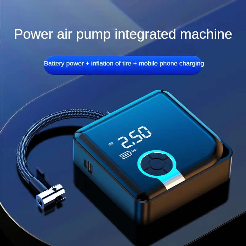 Black - Cordless Car Inflator Pump 12V Portable Digital Air Compressor Car Tyre Inflatable Pump LED