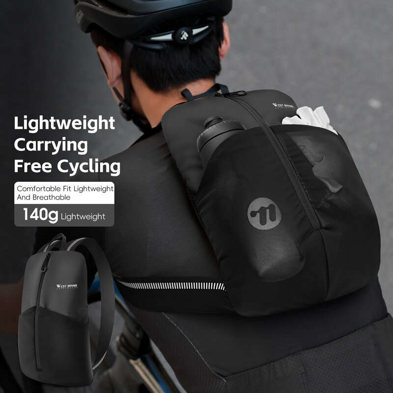 Khaki - WEST BIKING 3L Reflective Warning Cycling Backpack Comfort Fit Lightweight Breathable Portab