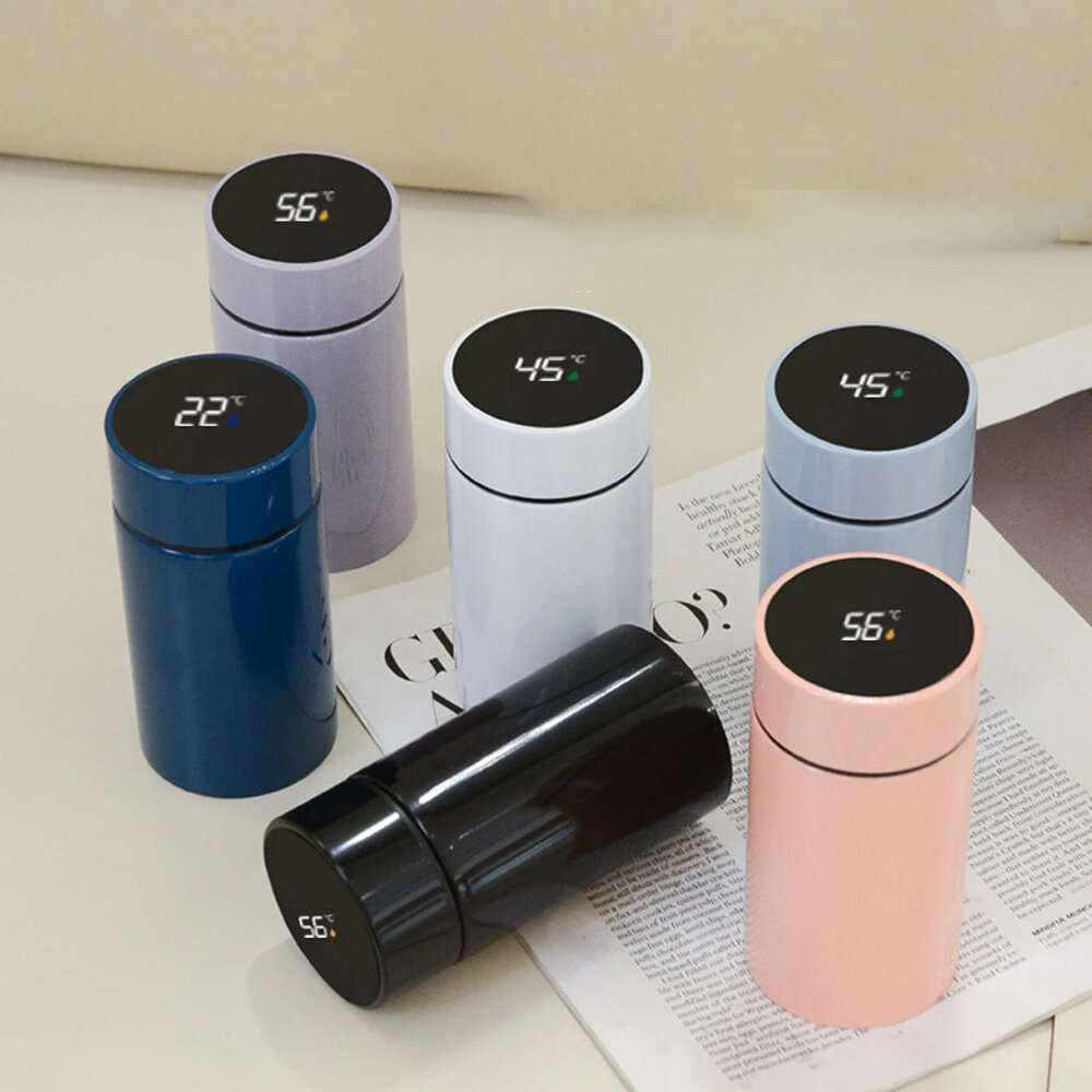 Pink - 200ML Temperature Display Mini Thermos Water Bottle Smart Stainless Steel Thermos Digital Dis